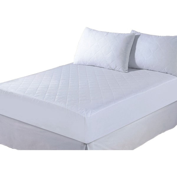 Shop Quilted Cotton Synthetic Mattress Protector White Free
