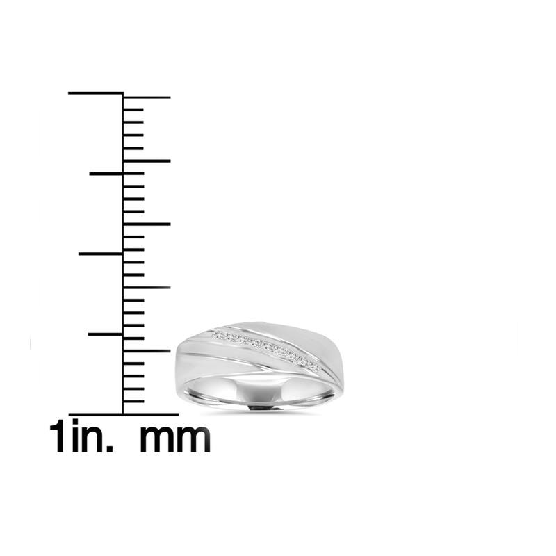 10K White Gold 1/6 TDW Mens Diamond Ring