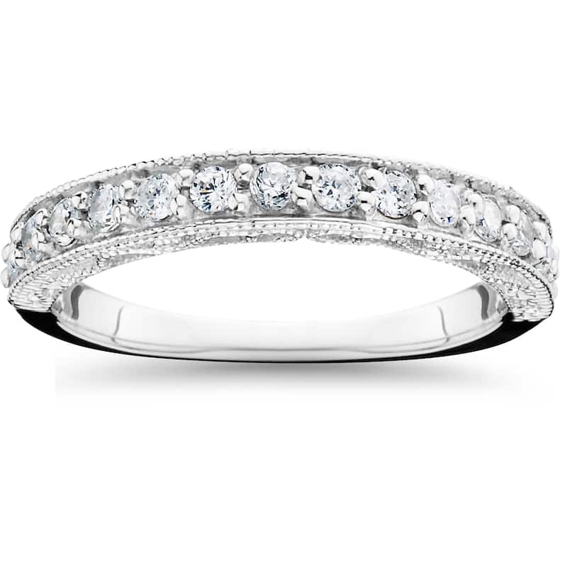 14k White Gold 1/ 2ct TDW Diamond Wedding Ring - 4