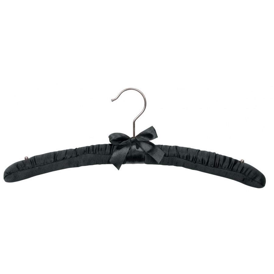 Padded satin hanger black