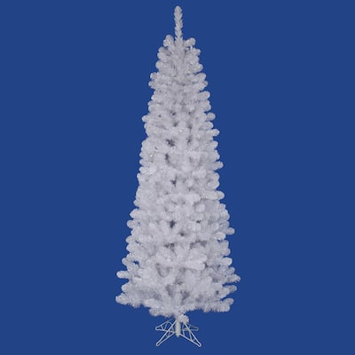 7.5' x 36" White Salem Pencil Pine Tree with 679 PVC Tips
