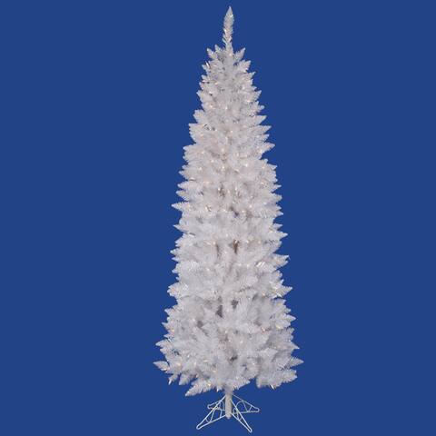 6' Pre-Lit White Sparkle Spruce Pencil Artificial Christmas Tree - Clear Lights