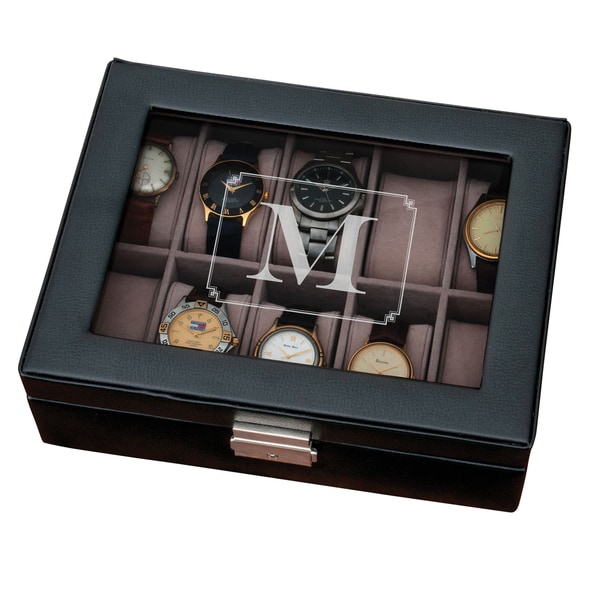 Single Initial Black Watch Case