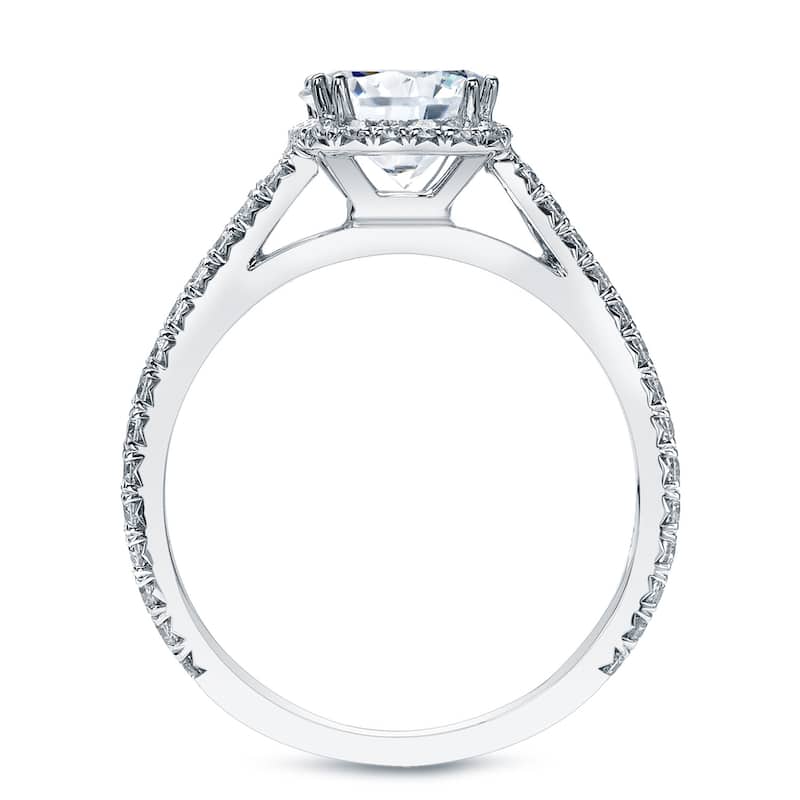 Auriya 14k Gold 1 1/2ctw Asscher-cut Halo Diamond Engagement Ring Certified (E-F, VVS1-VVS2)