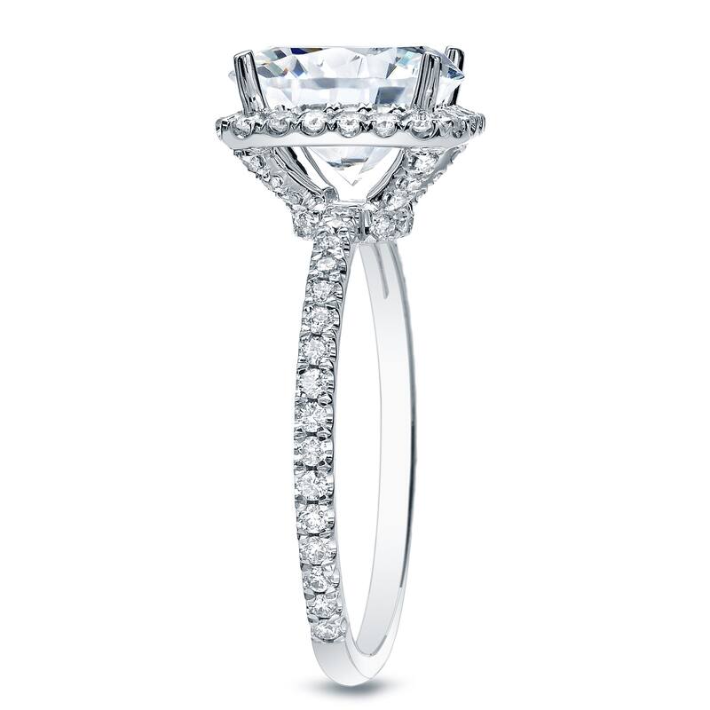 Auriya 1 1/2ctw Assher-cut Halo Diamond Engagement Ring 14k Gold Certified