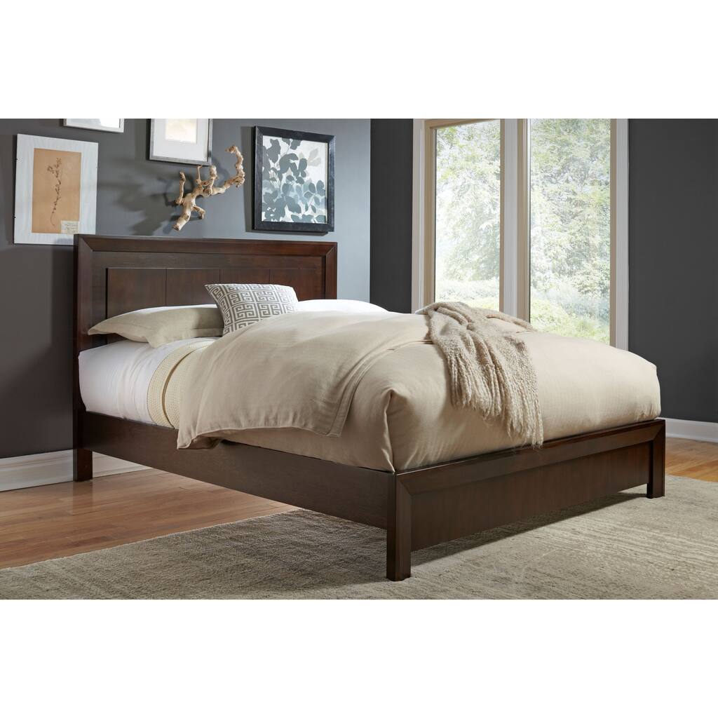 Modern Picture Frame Platform Bed in Chocolate Brown