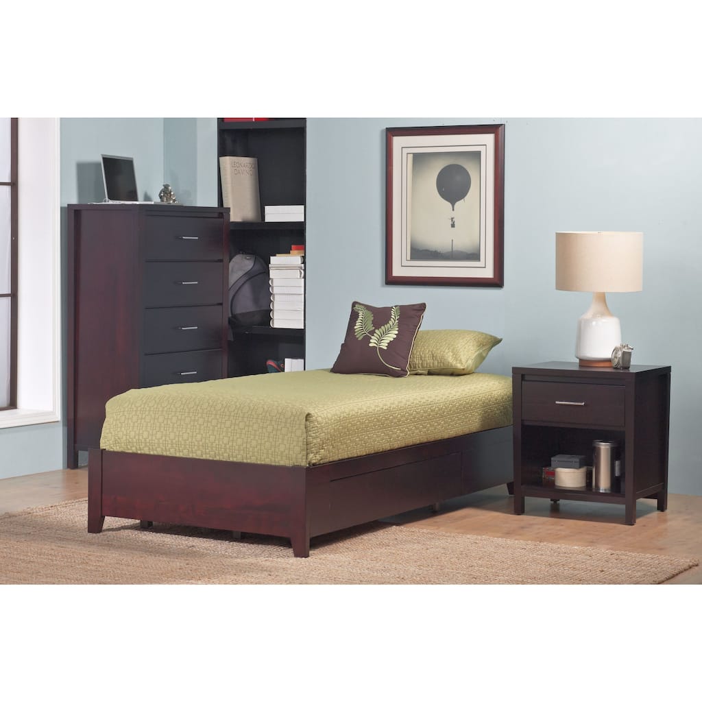 Tapered Leg Platform Storage Bed in Espresso