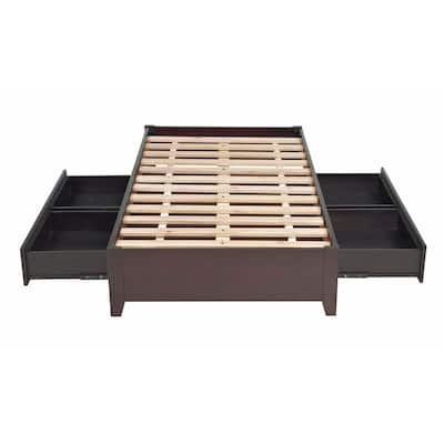 Tapered Leg Platform Storage Bed in Espresso