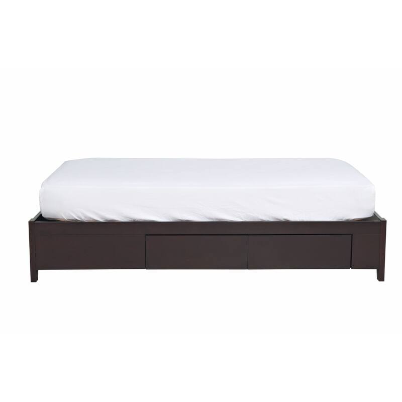 Tapered Leg Platform Storage Bed in Espresso