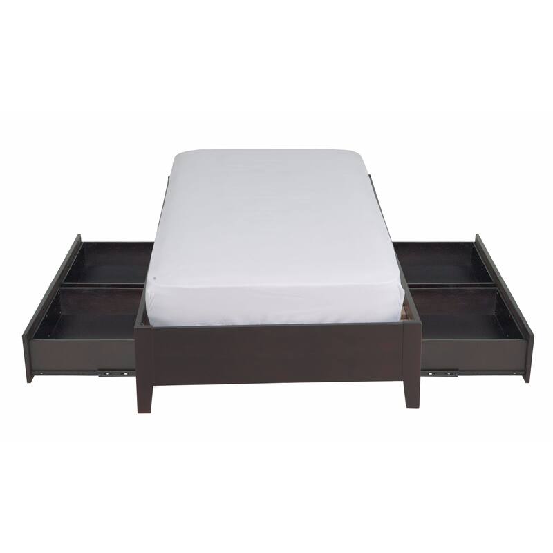 Tapered Leg Platform Storage Bed in Espresso