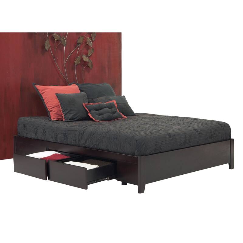 Tapered Leg Platform Storage Bed in Espresso