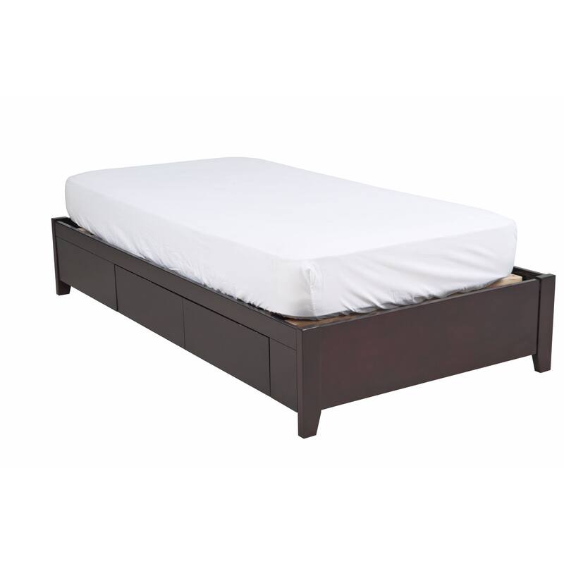 Tapered Leg Platform Storage Bed in Espresso