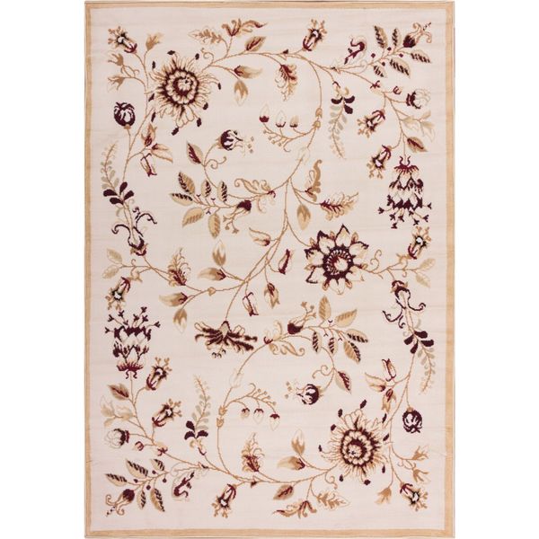 Well Woven Malibu Floral Gold Beige Rug - 8'2' x 9'10