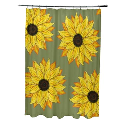 Sunflower Power Flower Print Shower Curtain (71 x 74)