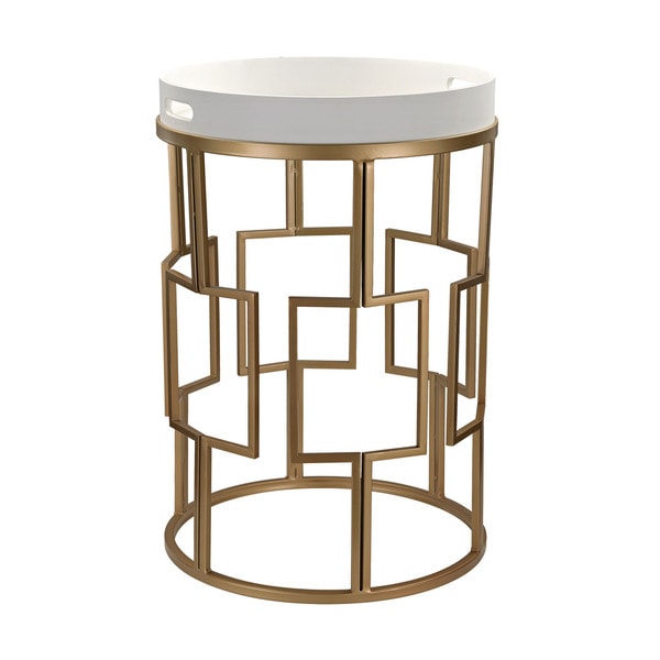 Sterling Gold and White Accent Table   17677268  