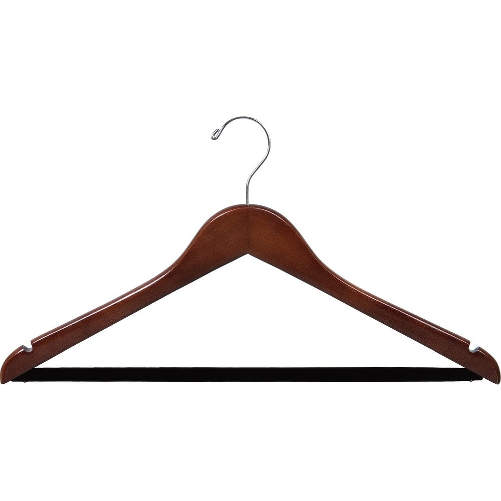 Space Saving Nonslip Suit Hanger w/ Accessory Bar