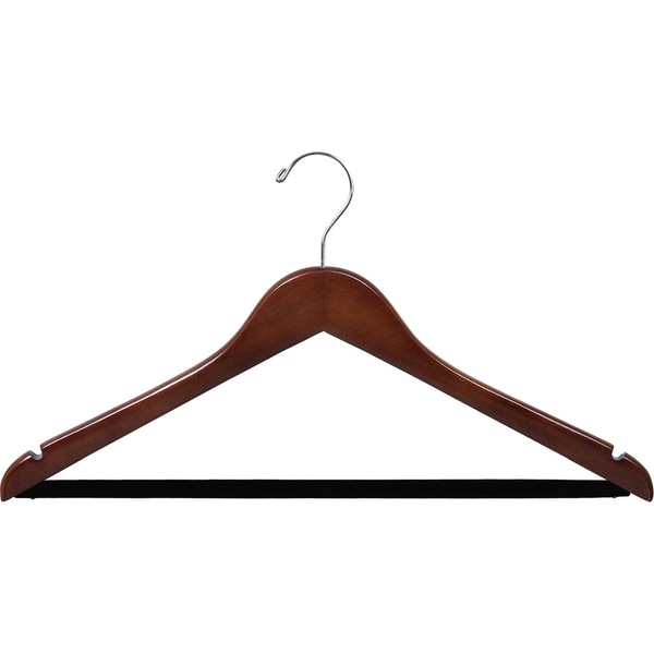 Lots of 50 Wood Suit//Dress Hangers with Non-Slip Bar OR Pant//Skirt Hangers