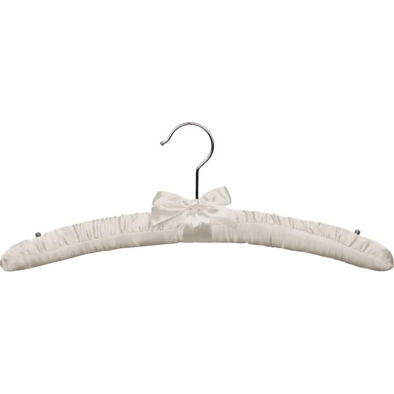 Ivory Satin Padded Top Hanger (Case of 100)