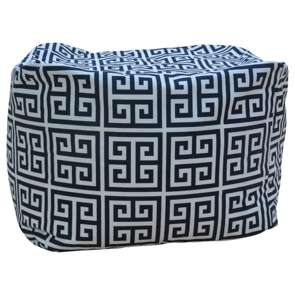 Premiere Home Towers Blue Greek Key 17 Pouf Footstool Overstock 10605289