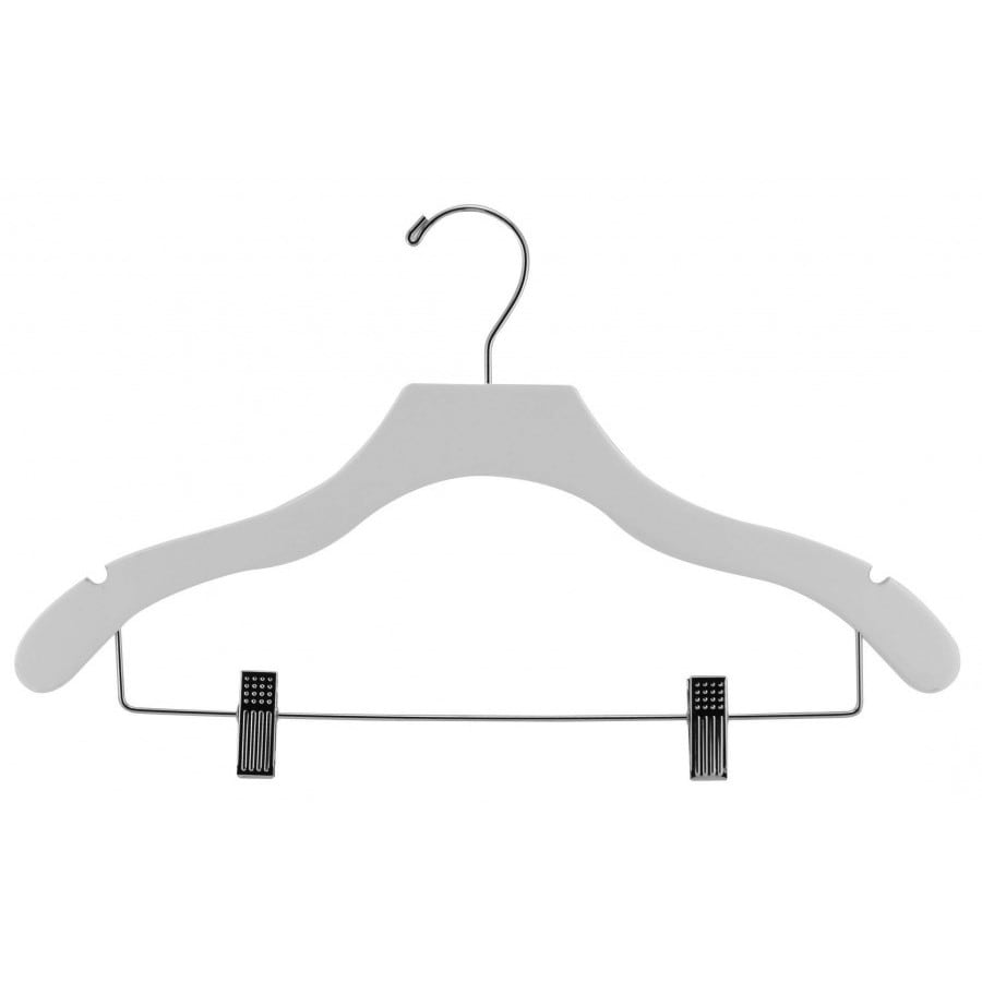 17 Clear Plastic Combo Hanger W/ Clips & Notches