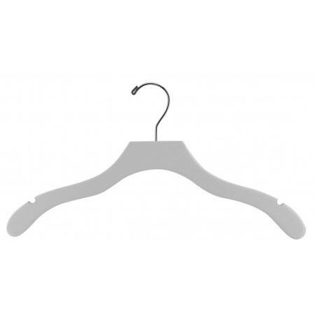 White Wavy Top Hanger with Notches (Case of 100)