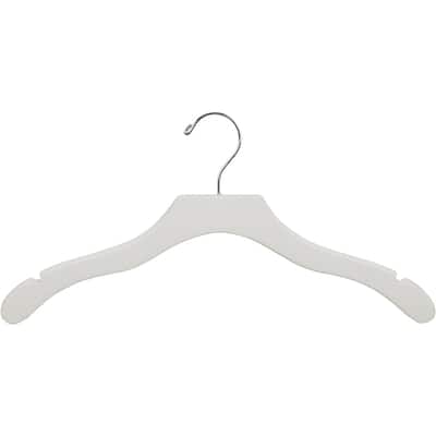 White Wavy Top Hanger with Notches (Case of 100)