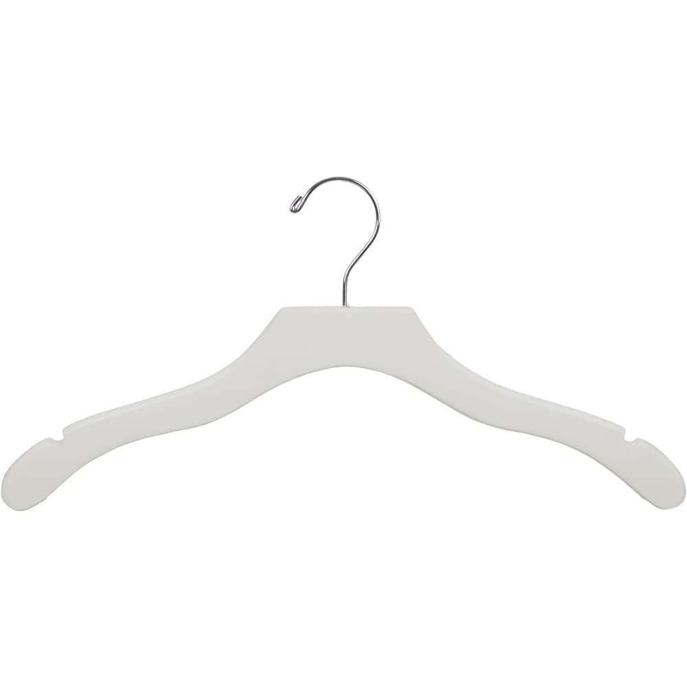 White Wavy Top Hanger with Notches (Case of 100)