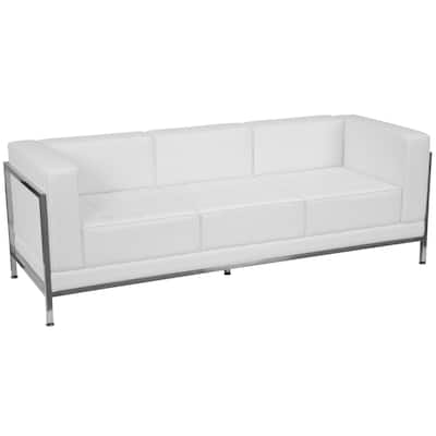 LeatherSoft Modular Sofa with Quilted Tufted Seat and Encasing Frame - 79"W x 28.75"D x 27.25"H