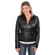 Women's Lambskin Leather Hooded Scuba Drawstring Jacket