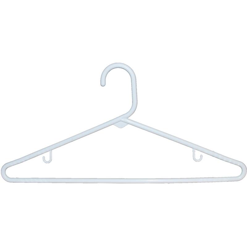 White Tubular Plastic Top Hanger with Suit Bar (Box of 144)