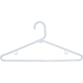 White Standard Plastic Hangers (50 Pack) Durable Tubular Shirt Hanger