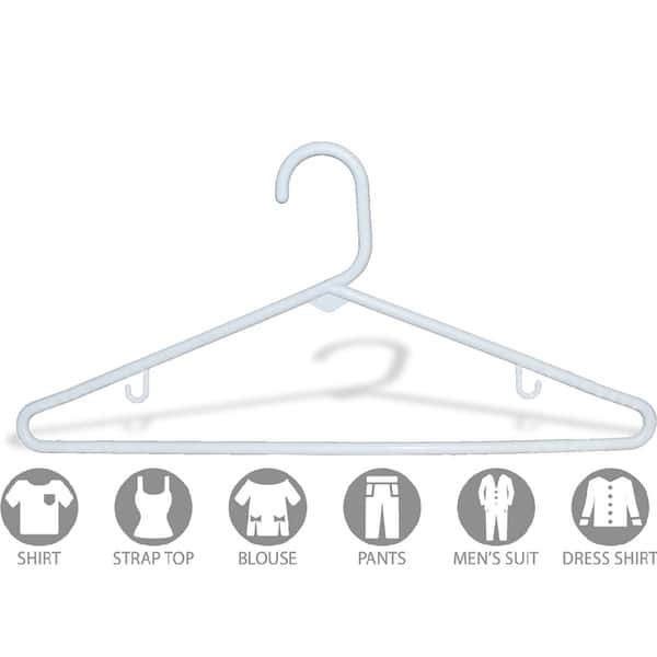 Plastic Clothes Hangers (20, 40, 60, 100 Packs) Heavy Duty Durable