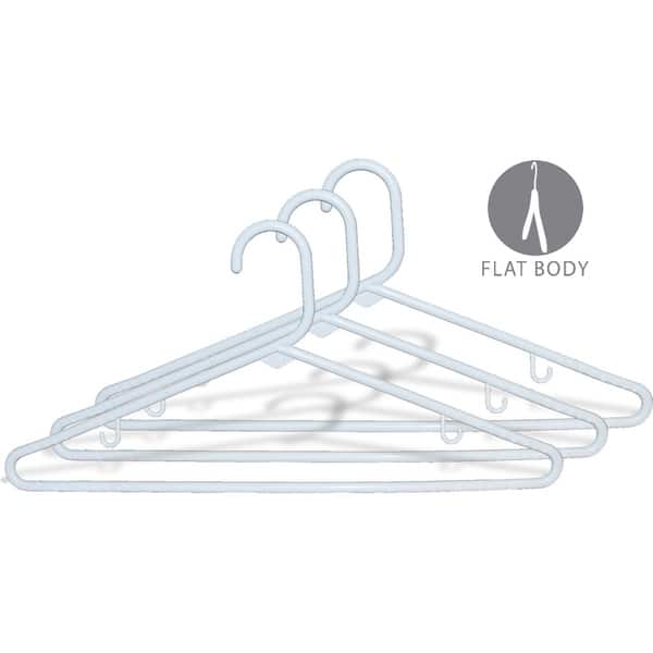White Tubular Plastic Top Hanger with Suit Bar (Box of 144)