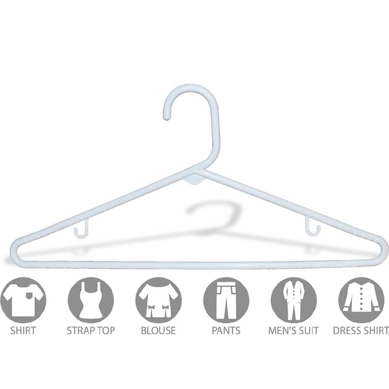 White Tubular Plastic Top Hanger (Case of 72)