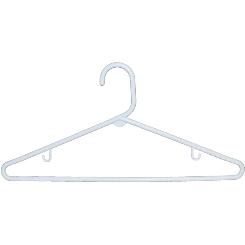 White Tubular Plastic Top Hanger, Box of 36