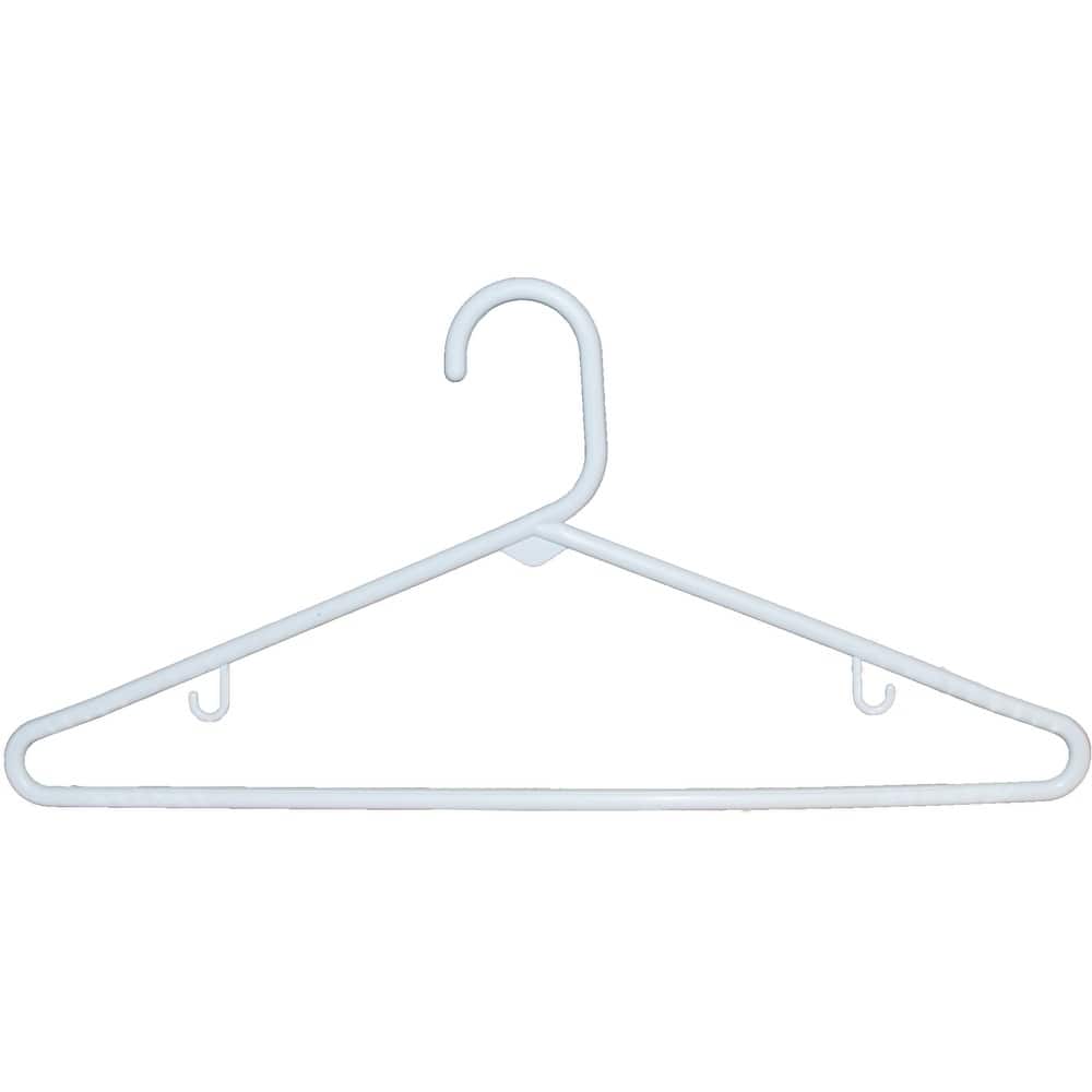 White Tubular Plastic Top Hanger, Box of 36