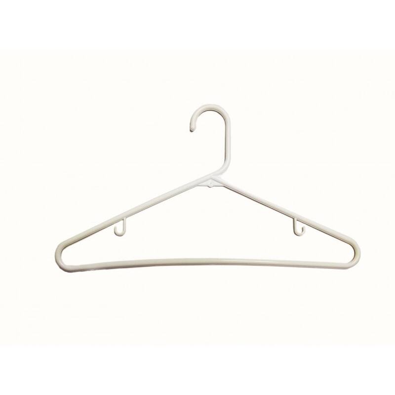 White Tubular Plastic Top Hanger, Box of 36