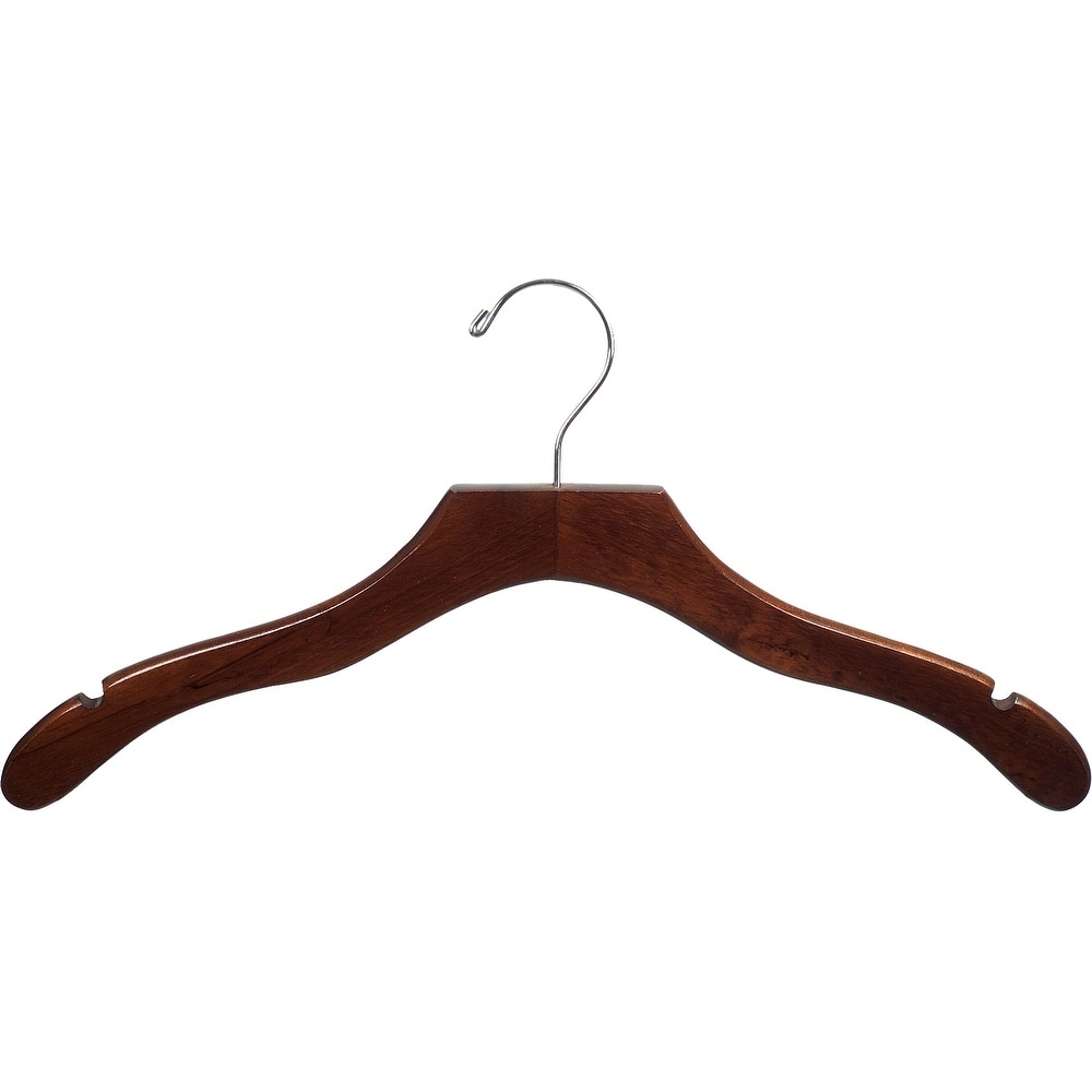 Maple Finish Wood Clip Suit Hangers (12-Pack)