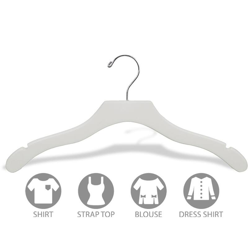 White Notched Wavy Top Hanger (Case of 50)