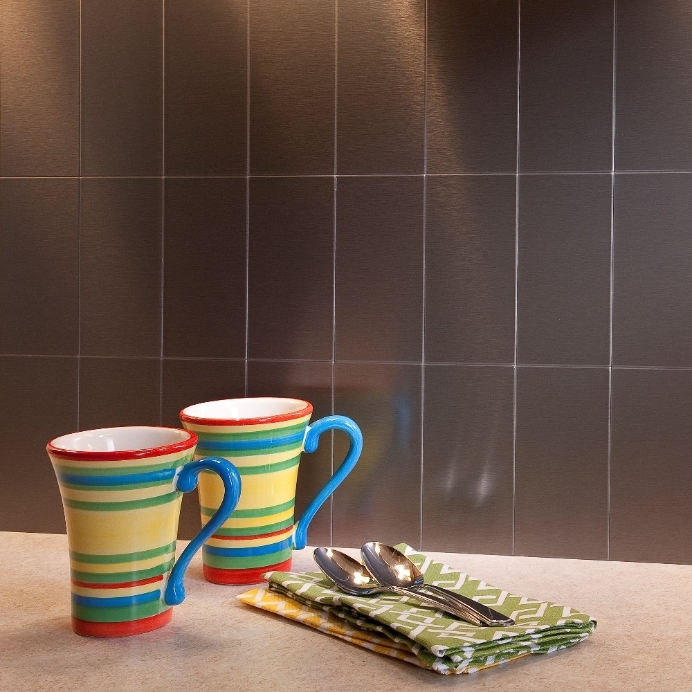 Aspect 3x6-inch Brushed Stainless Short Grain Metal 15-Square Foot Kit