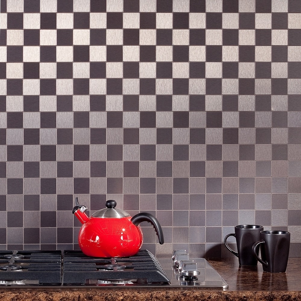 Aspect 12x4-inch Square Stainless Matted Metal 15-Square Foot Kit