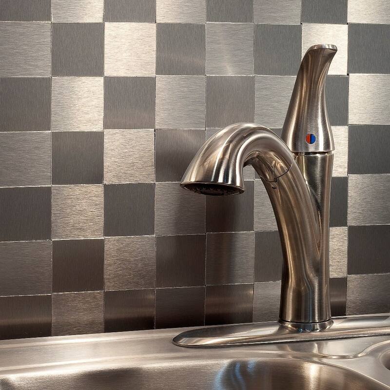Aspect 12x4-inch Square Stainless Matted Metal 15-Square Foot Kit