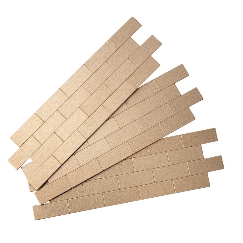 Aspect 12x4-inch Subway Champagne Matted Metal 15-Square Foot Kit