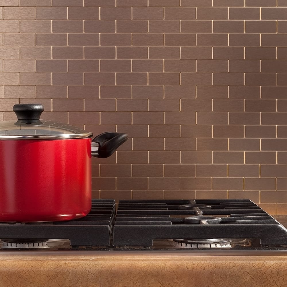 Aspect 12x4-inch Subway Champagne Matted Metal 15-Square Foot Kit