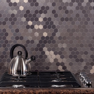 Aspect 12x4-inch Honeycomb Stainless Matted Metal 15-Square Foot Kit