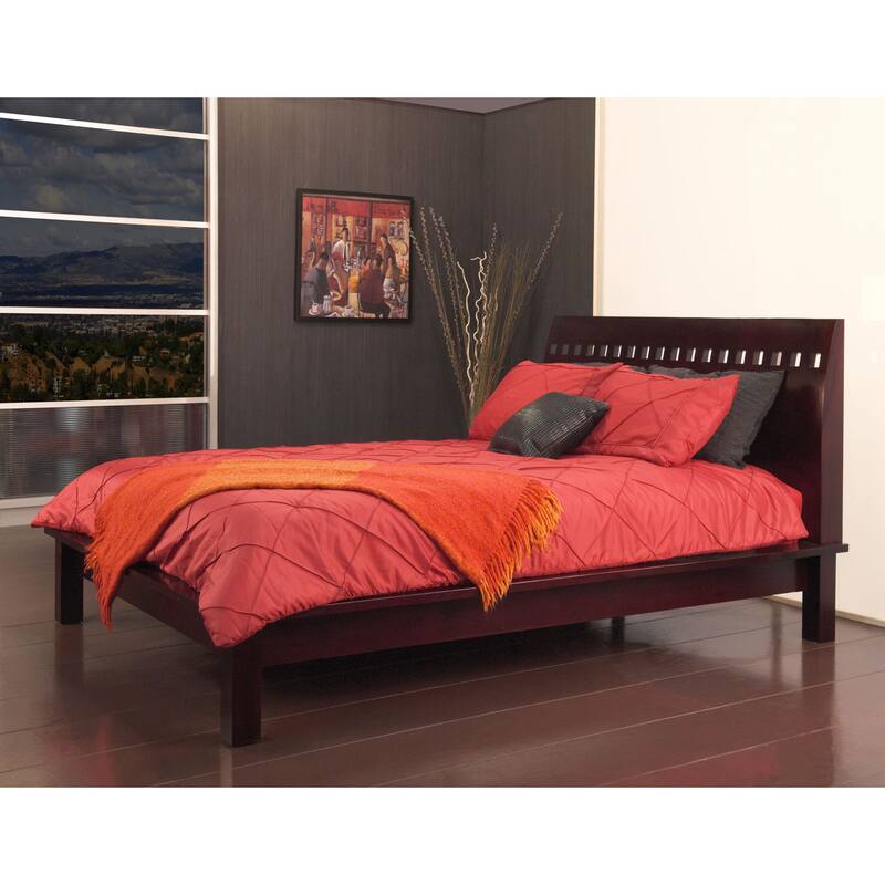 Square Cutout Platform Bed in Espresso
