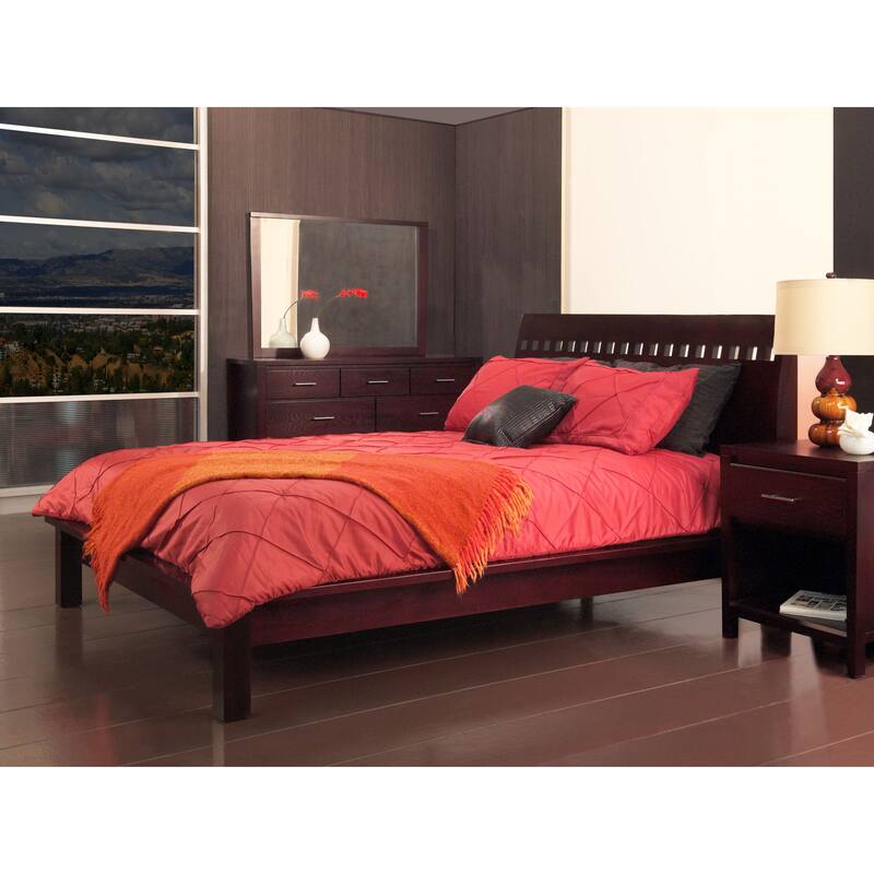 Square Cutout Platform Bed in Espresso