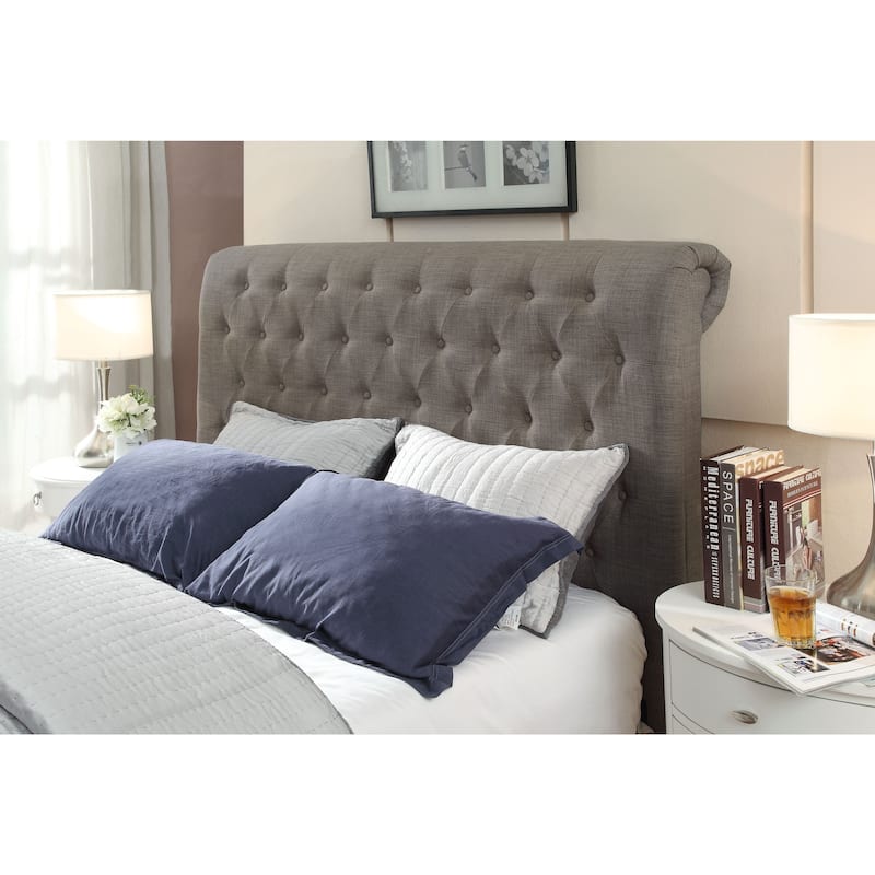 Royal Queen-size Tufted Linen Headboard - California King