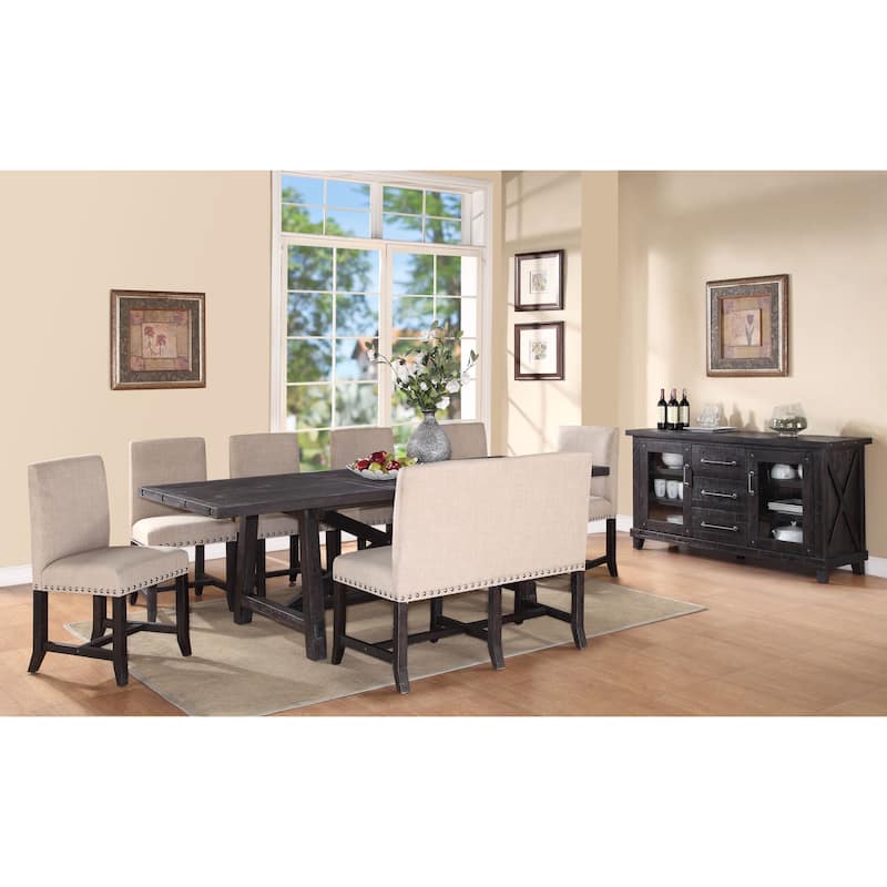 Industrial Solid Wood Rectangular Extension Table