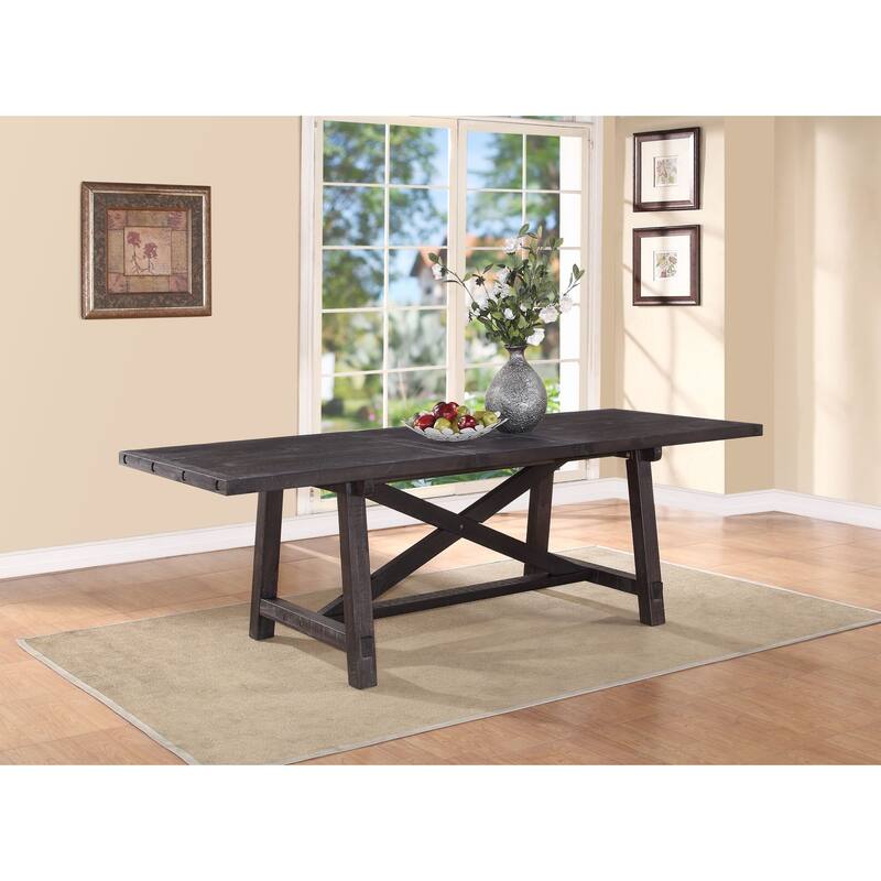 Industrial Solid Wood Rectangular Extension Table - Table
